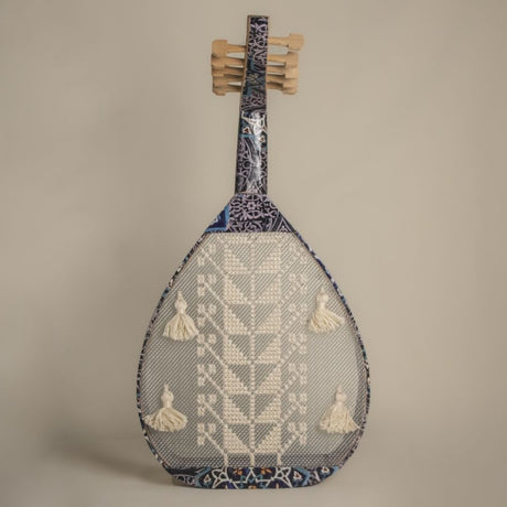 JRD Home Arabic Pattern Oud Guitar Wall Hanging Decor with Embroidery