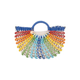 Alex.Max Rainbow Macrame Rope Beach Bag