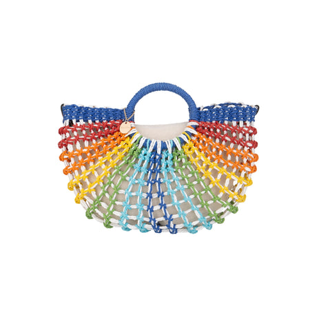 Alex.Max Rainbow Macrame Rope Beach Bag