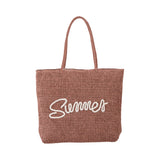 Alex.Max Dusty Rose Summer Embroidered Braided Beach Bag