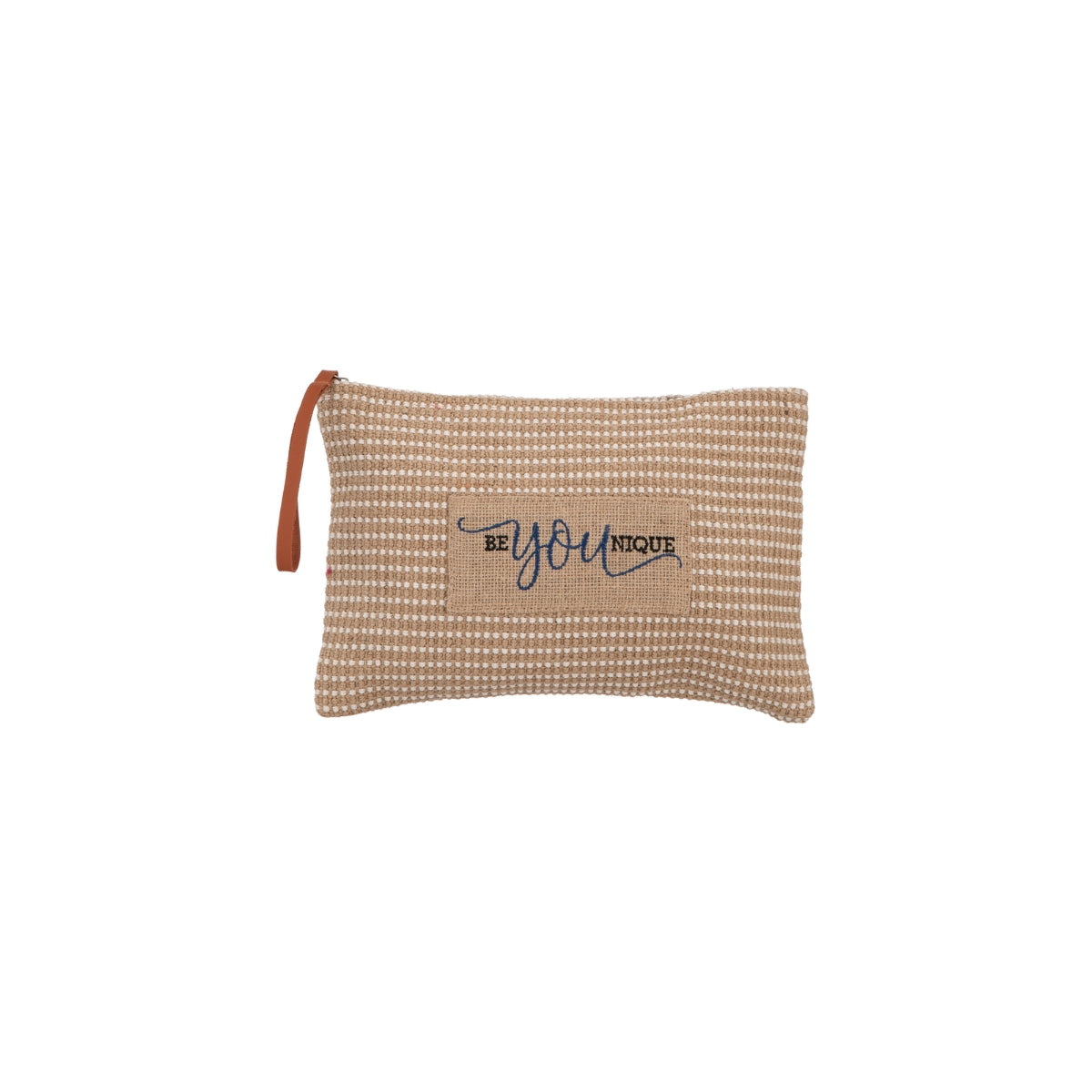 Alex.Max Be YOU Nique Embroidered Jute Clutch