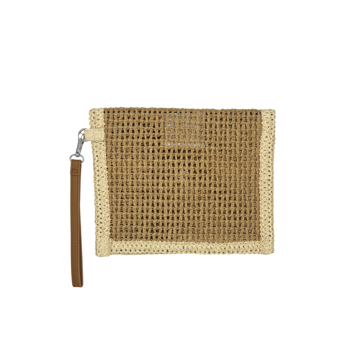 Pink Evil Eye Straw Clutch Bag