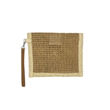 Pink Evil Eye Straw Clutch Bag
