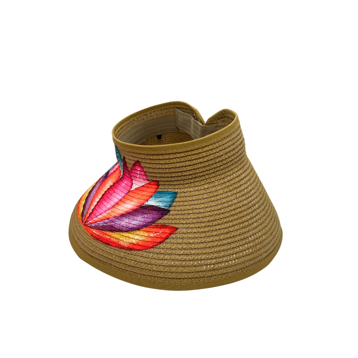Colorful Feathers Roll-Up Sun Visor Hat