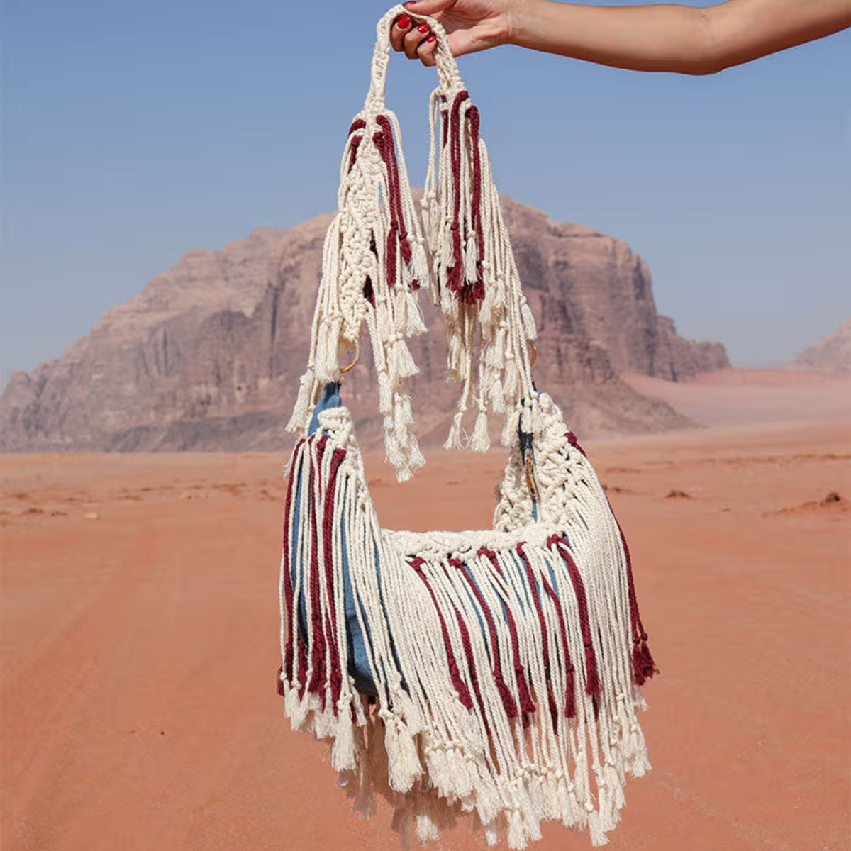 Large Macrame Cross Body Bag