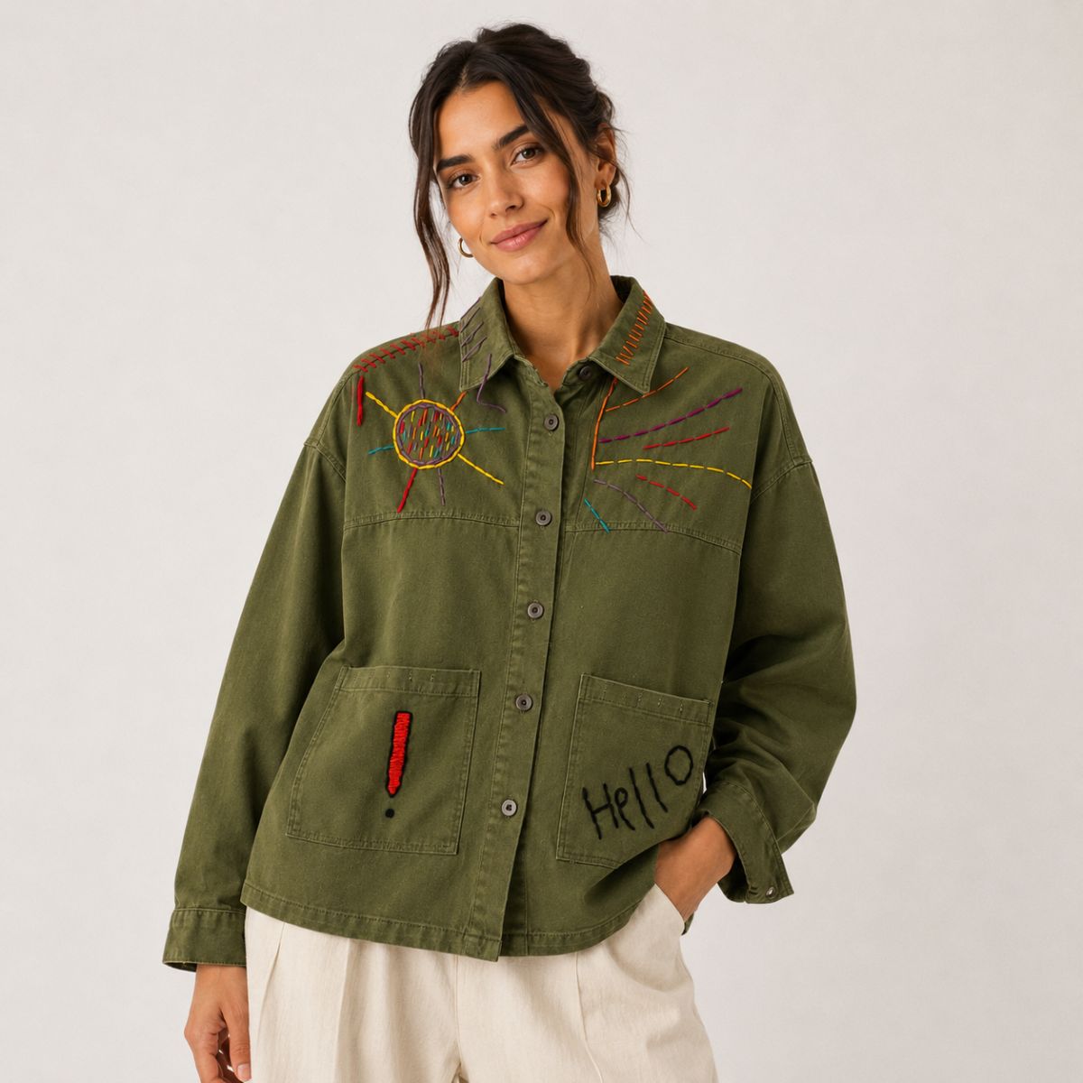 Peace Embroidered Jacket