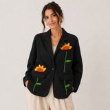 Sunflower Bloom Embroidered Jacket