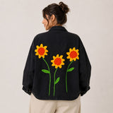 Sunflower Bloom Embroidered Jacket
