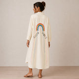 Good Vibes Embroidered Shirt Dress