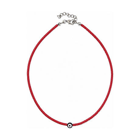 You & Eye Red Tiny Beaded Evil Eye Choker Necklace