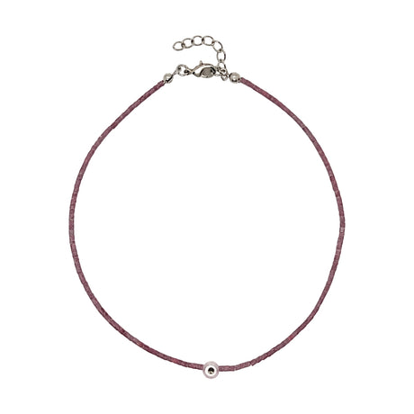 You & Eye Dark Rose Tiny Beaded Evil Eye Choker Necklace