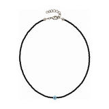 You & Eye Black Tiny Beaded Evil Eye Choker Necklace