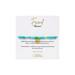 Night Blossom Turquoise Friend Arabic Bracelet