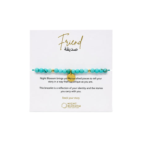 Night Blossom Turquoise Friend Arabic Bracelet