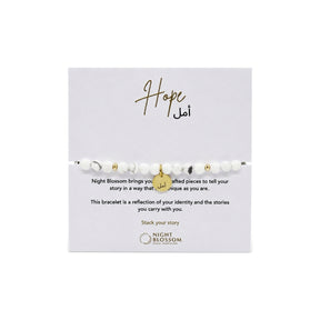Night Blossom White Howlite Hope Arabic Bracelet