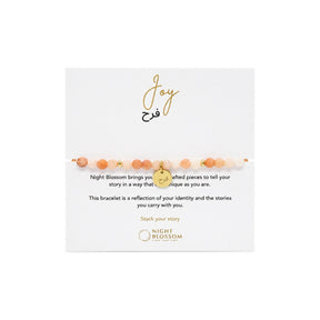 Night Blossom Orange Stone Joy Arabic Bracelet