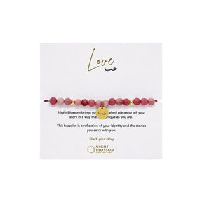 Night Blossom Red Jasper Love Arabic Bracelet