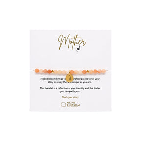 Night Blossom Orange Stone Mother Arabic Bracelet