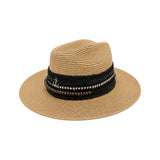 NN Design Anchor Charm Black Braid Fedora Hat