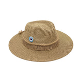 NN Design Round Beaded Evil Eye Fringe Fedora Hat