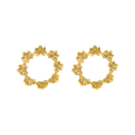 Rima Design Gold Leaf Wreath Statement Earrings