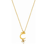 Rima Design Arabic Ain Letter Necklace with Pearl Drops