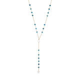Rima Design Blue Beads and Star Lariat Necklace