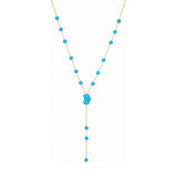 Rima Design Blue Marbled Bead Lariat Necklace