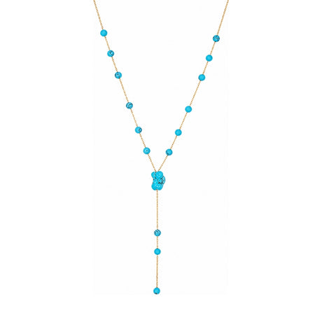 Rima Design Blue Marbled Bead Lariat Necklace