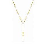 Rima Design Yellow Bead & Pearl Lariat Necklace