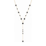 Rima Design Medium Black Star & Round Bead Lariat Necklace