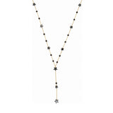 Rima Design Small Black Star & Round Bead Lariat Necklace