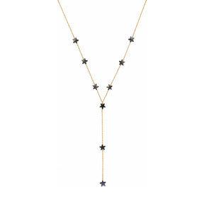 Rima Design Small Black Star Lariat Necklace