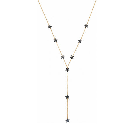 Rima Design Small Black Star Lariat Necklace