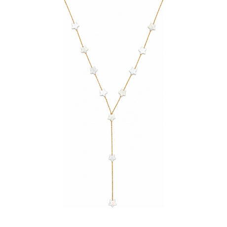 Rima Design Medium White Star Lariat Necklace
