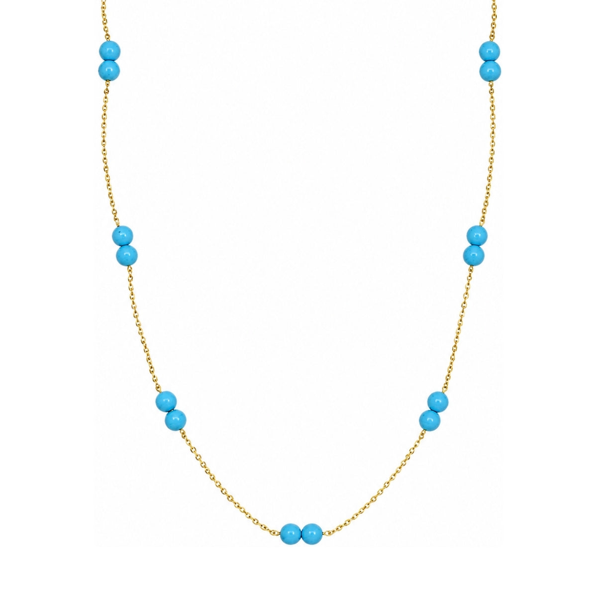 Rima Design Sky Blue Beads Station Necklace