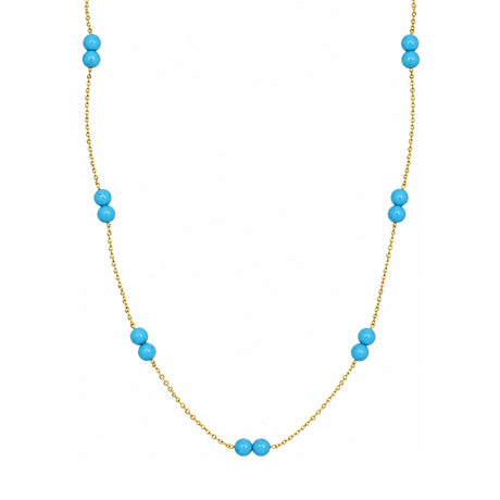 Rima Design Sky Blue Beads Station Necklace