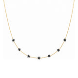 Rima Design Tiny Black Star Station Necklace