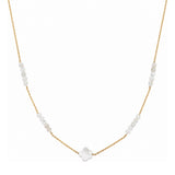Rima Design White Flower Bead Station Necklace