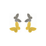 Rima Design Twotone Butterfly Drop Earrings