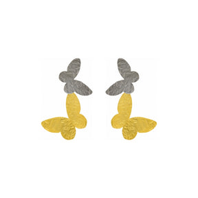 Rima Design Twotone Butterfly Drop Earrings