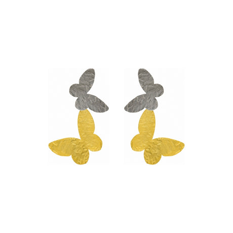 Rima Design Twotone Butterfly Drop Earrings