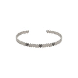 Rima Design Silver Hearts Cuff Bracelet with Zircon Stones