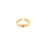 Rima Design Gold Hearts Open Ring with Zircon Stones