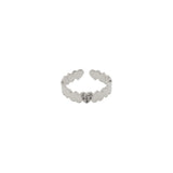 Rima Design Silver Hearts Open Ring with Zircon Stones