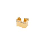 Rima Design Crystal Rim Wave Open Ring
