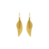 Rima Design Golden Willow Leaf Drop Earrings