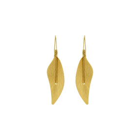Rima Design Golden Willow Leaf Drop Earrings