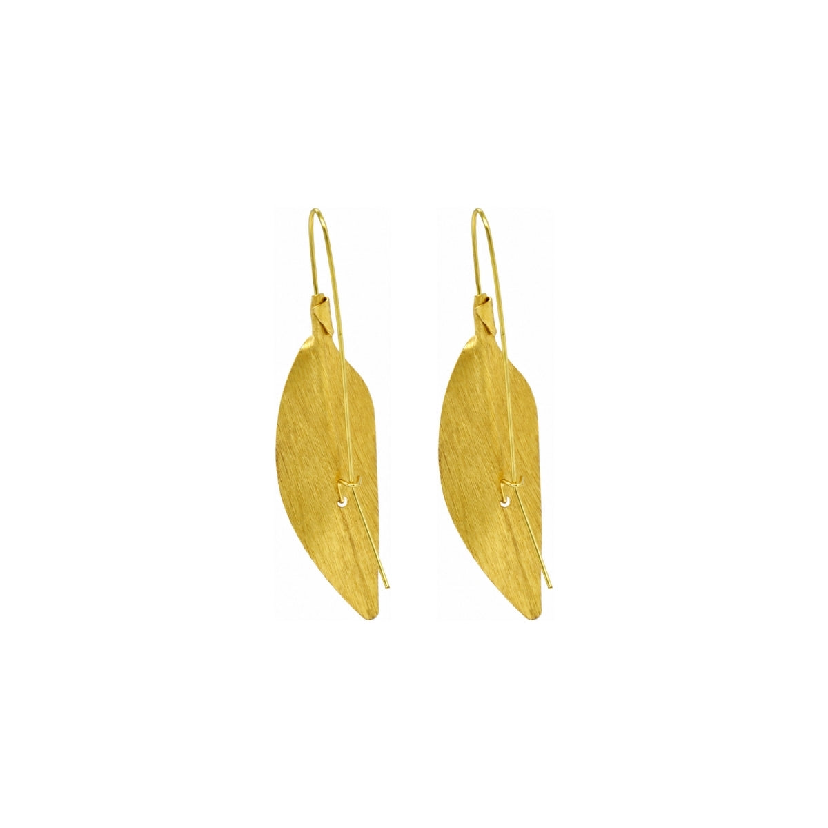 Golden Willow Leaf Drop Earrings
