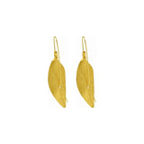 Golden Willow Leaf Drop Earrings